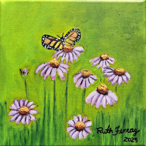 PURPLE CONIEFLOWER AND BUTTERFLY